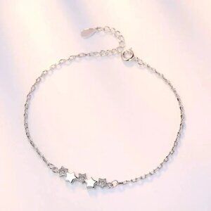 Dainty 925 Sterling Silver Stars Bracelet